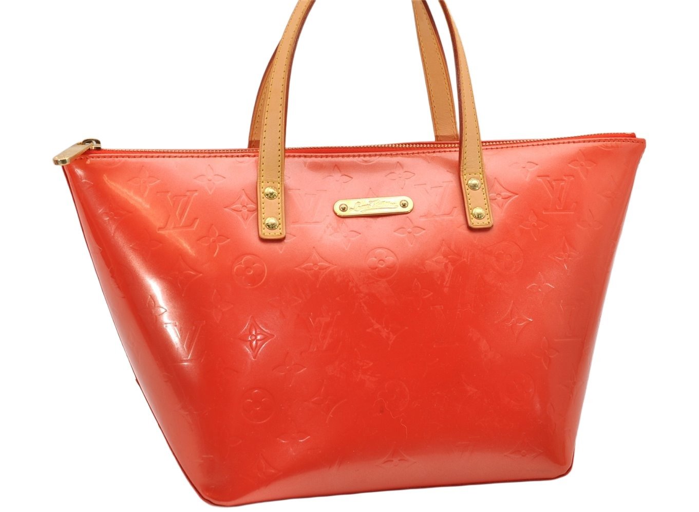 Authentic Louis Vuitton Vernis Bellevue PM Hand Bag Orange M93670 LV Junk 5029K