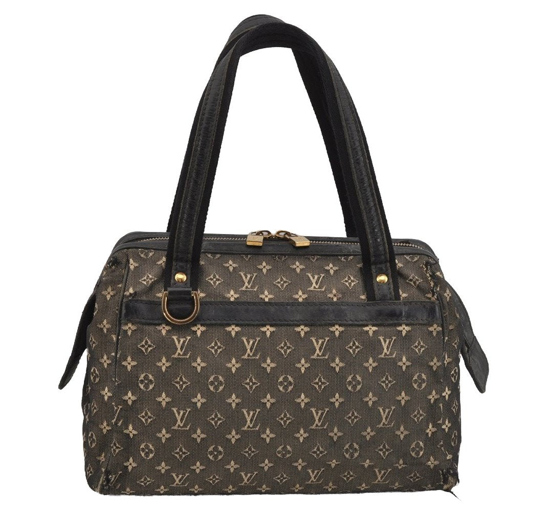 Auth Louis Vuitton Monogram Mini Josephine PM Hand Bag Black M92049 LV 5030J