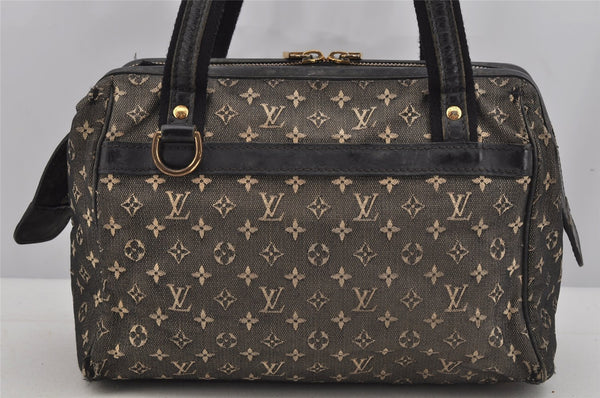 Auth Louis Vuitton Monogram Mini Josephine PM Hand Bag Black M92049 LV 5030J