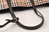 Authentic BURBERRY Nova Check Reversible Tote Bag PVC Leather Beige 5031K