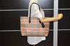 Authentic BURBERRY Nova Check Reversible Tote Bag PVC Leather Beige 5031K