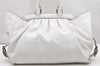 Authentic FENDI Vintage Leather Shoulder Tote Bag White 5033K