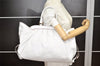 Authentic FENDI Vintage Leather Shoulder Tote Bag White 5033K