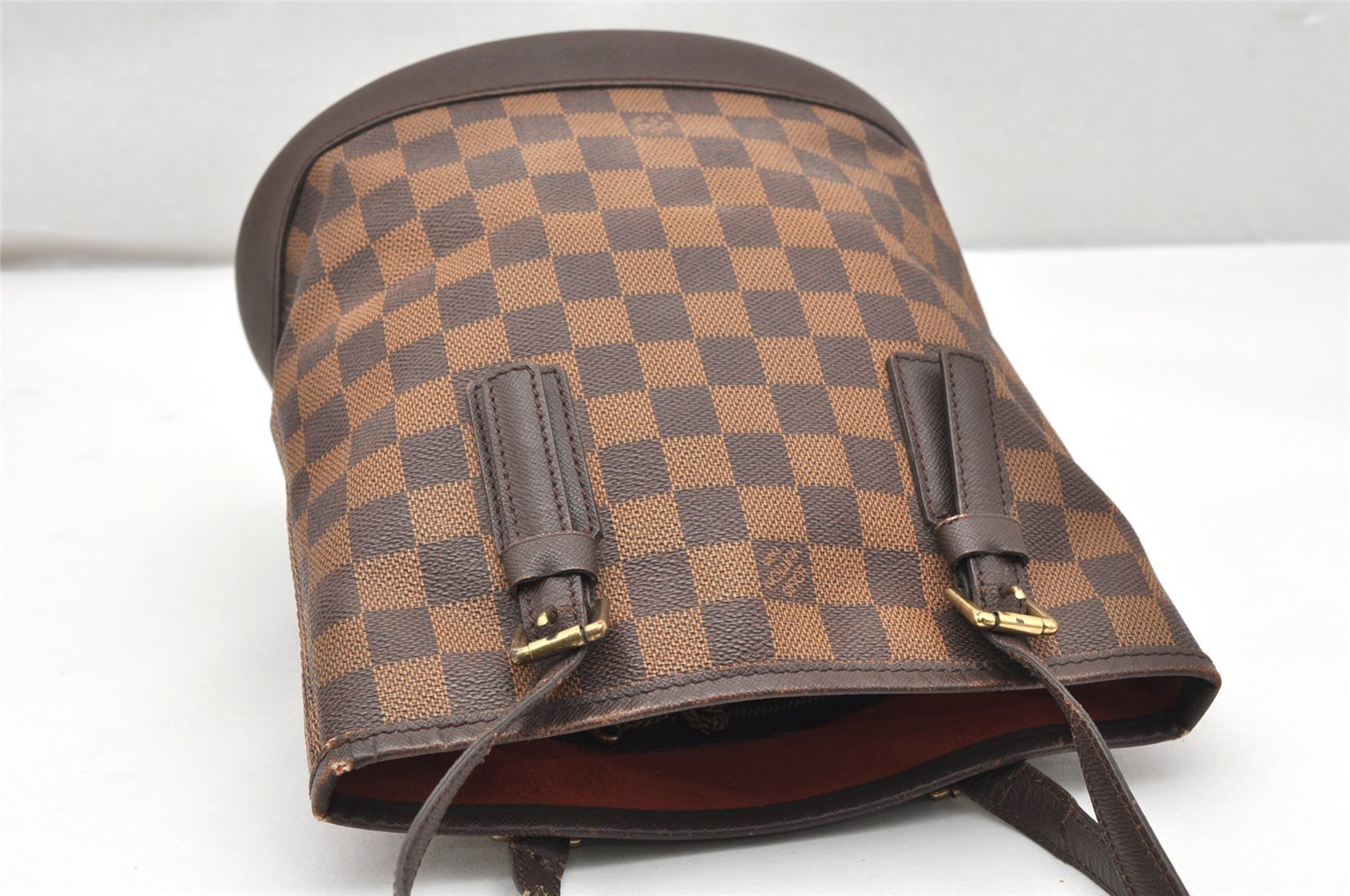 Authentic Louis Vuitton Damier Marais Bucket Shoulder Bag N42240 LV Junk 5036K