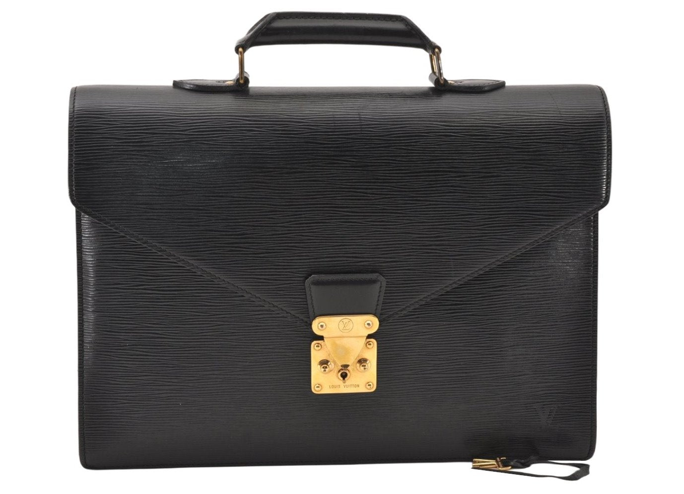 Authentic Louis Vuitton Epi Serviette Conseiller Briefcase Black M54422 LV 5037K