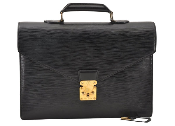 Authentic Louis Vuitton Epi Serviette Conseiller Briefcase Black M54422 LV 5037K