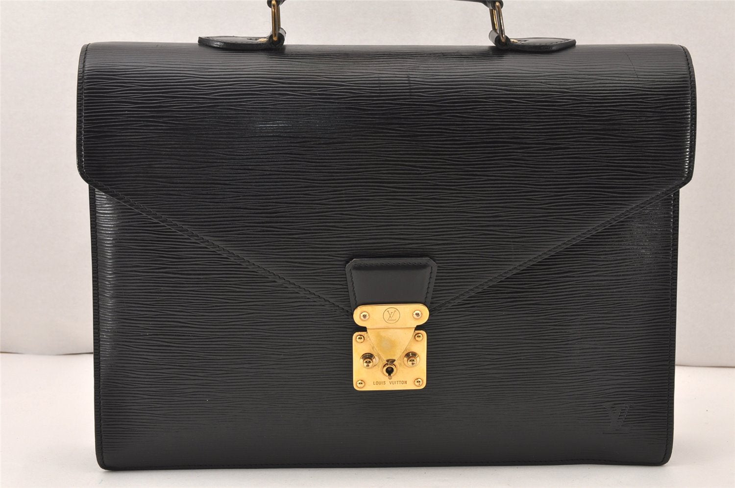 Authentic Louis Vuitton Epi Serviette Conseiller Briefcase Black M54422 LV 5037K