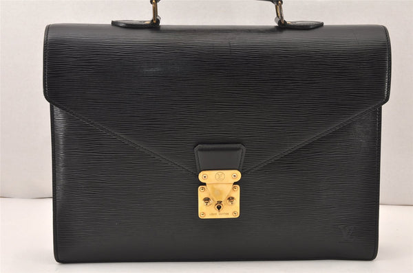Authentic Louis Vuitton Epi Serviette Conseiller Briefcase Black M54422 LV 5037K