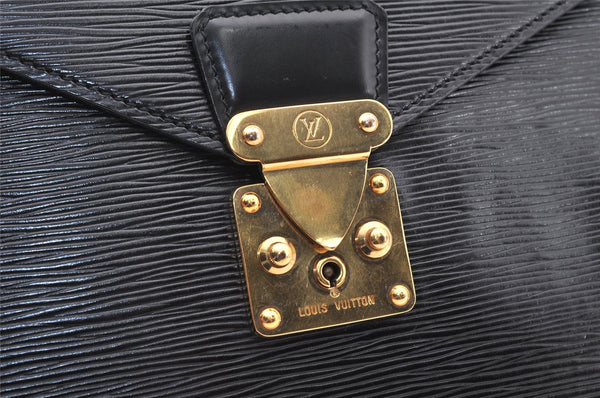 Authentic Louis Vuitton Epi Serviette Conseiller Briefcase Black M54422 LV 5037K