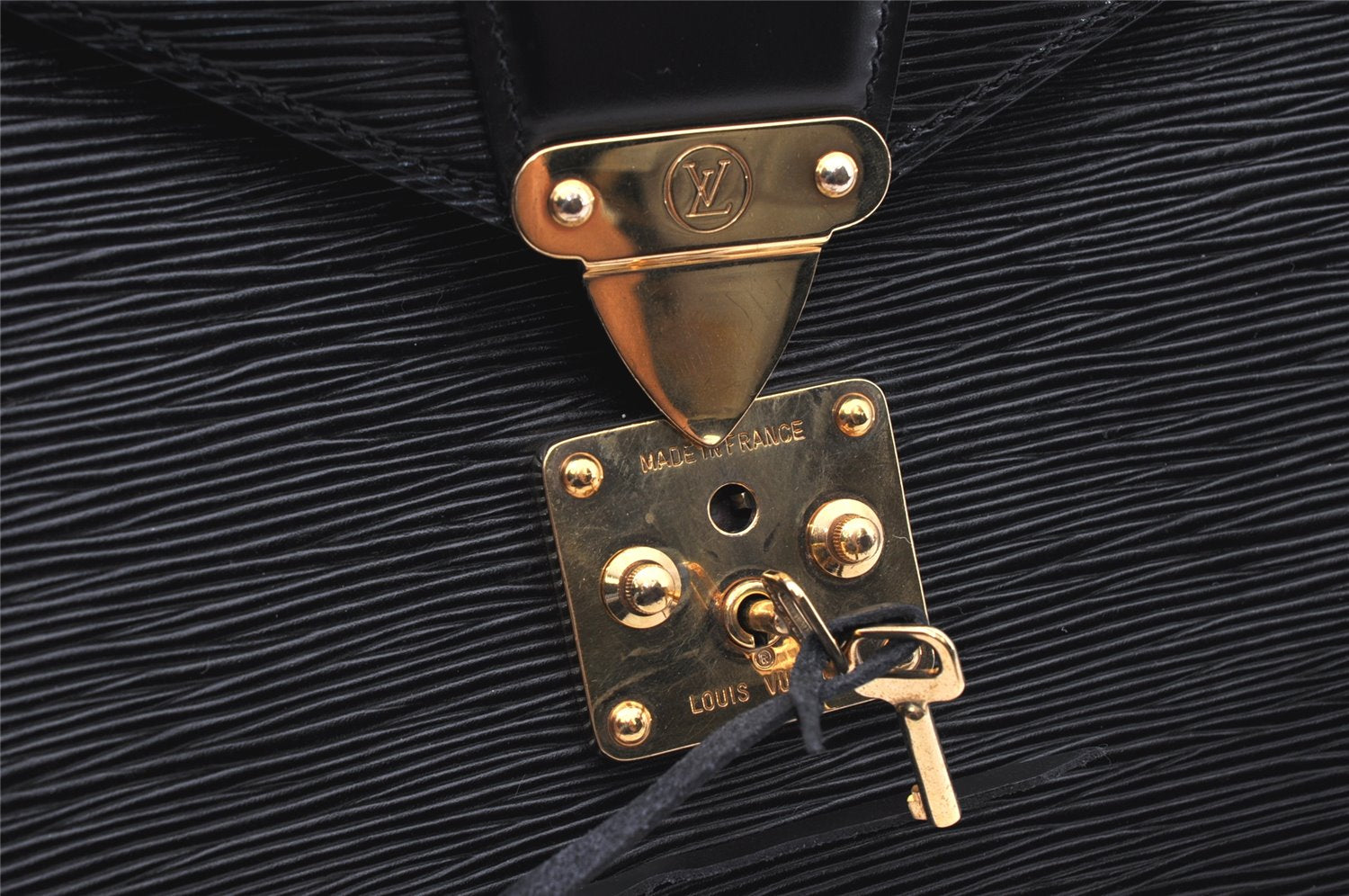 Authentic Louis Vuitton Epi Serviette Conseiller Briefcase Black M54422 LV 5037K