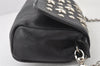 Authentic JIMMY CHOO Stella Star Studs Leather Shoulder Pouch Purse Black 5038K