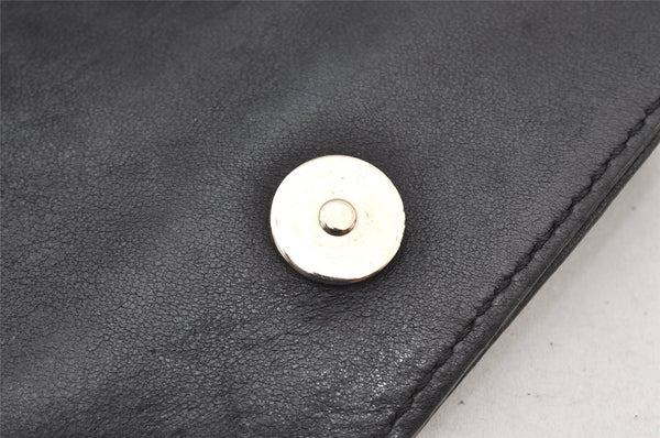 Authentic JIMMY CHOO Stella Star Studs Leather Shoulder Pouch Purse Black 5038K