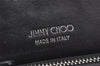 Authentic JIMMY CHOO Stella Star Studs Leather Shoulder Pouch Purse Black 5038K