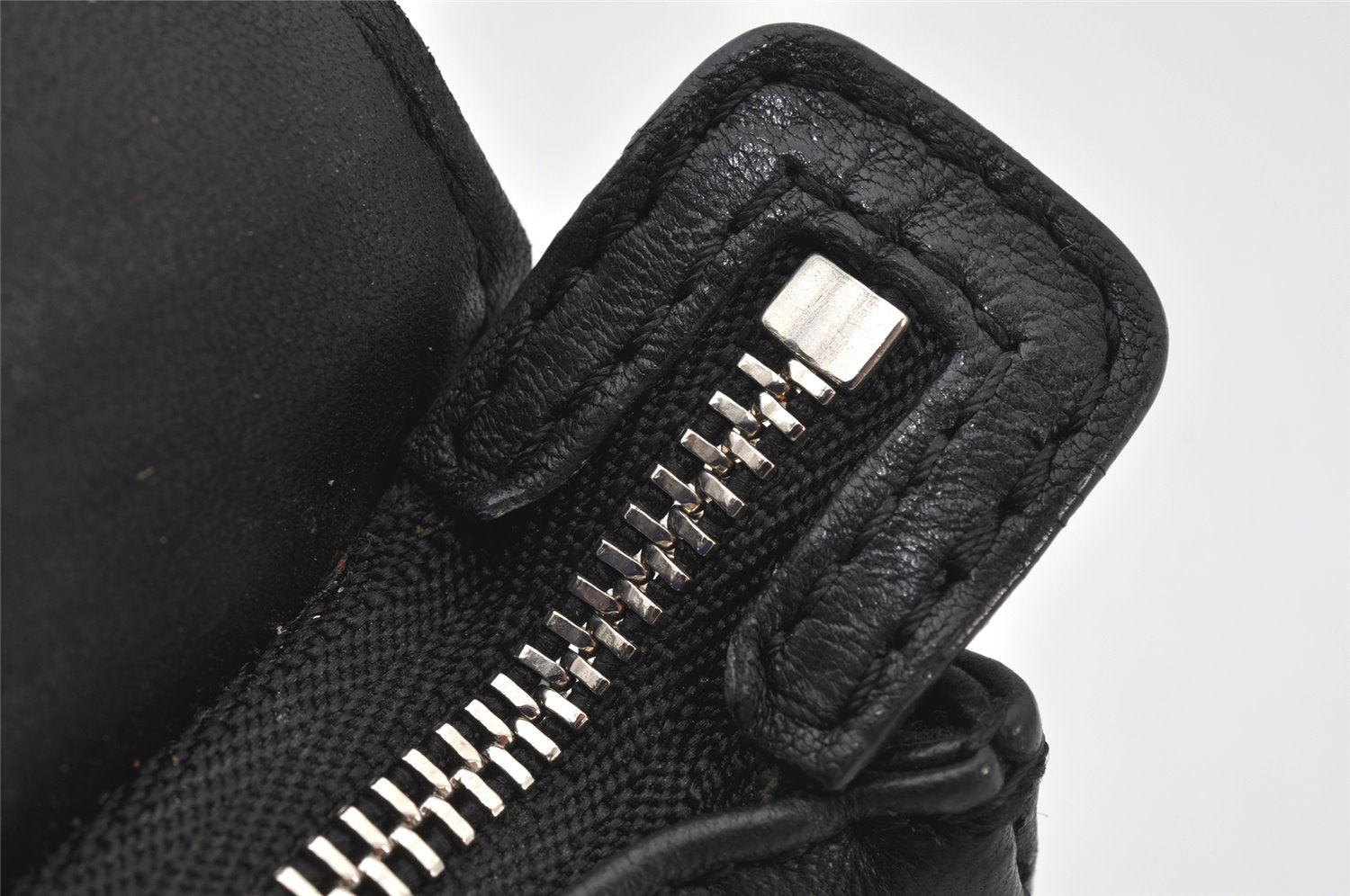 Authentic JIMMY CHOO Stella Star Studs Leather Shoulder Pouch Purse Black 5038K