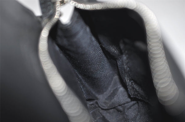 Authentic JIMMY CHOO Stella Star Studs Leather Shoulder Pouch Purse Black 5038K