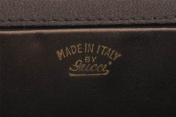 Authentic GUCCI Vintage Chain Shoulder Hand Bag Purse Nylon Leather Brown 5039I