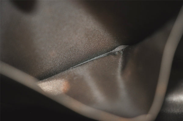 Authentic GUCCI Vintage Chain Shoulder Hand Bag Purse Nylon Leather Brown 5039I