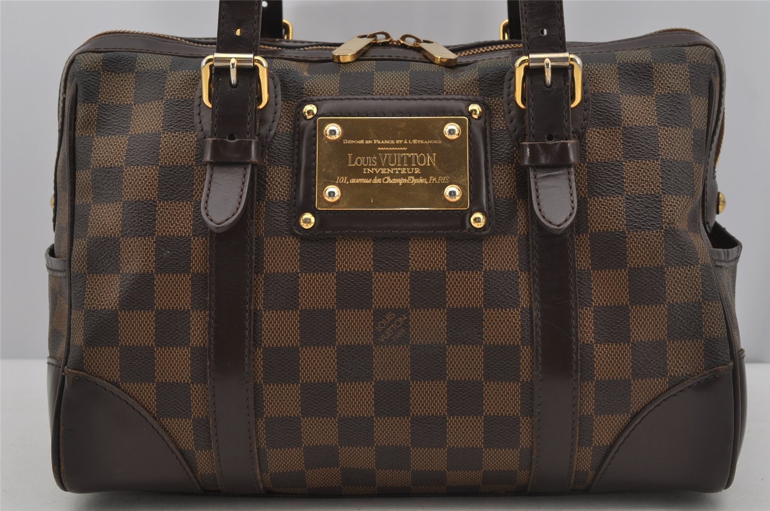 Authentic Louis Vuitton Damier Berkeley Hand Boston Bag Purse N52000 LV 5039J