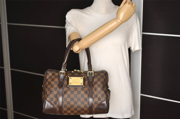 Authentic Louis Vuitton Damier Berkeley Hand Boston Bag Purse N52000 LV 5039J