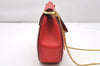 Authentic Chloe Drew Leather Chain Shoulder Cross Body Bag Purse Red 5039K