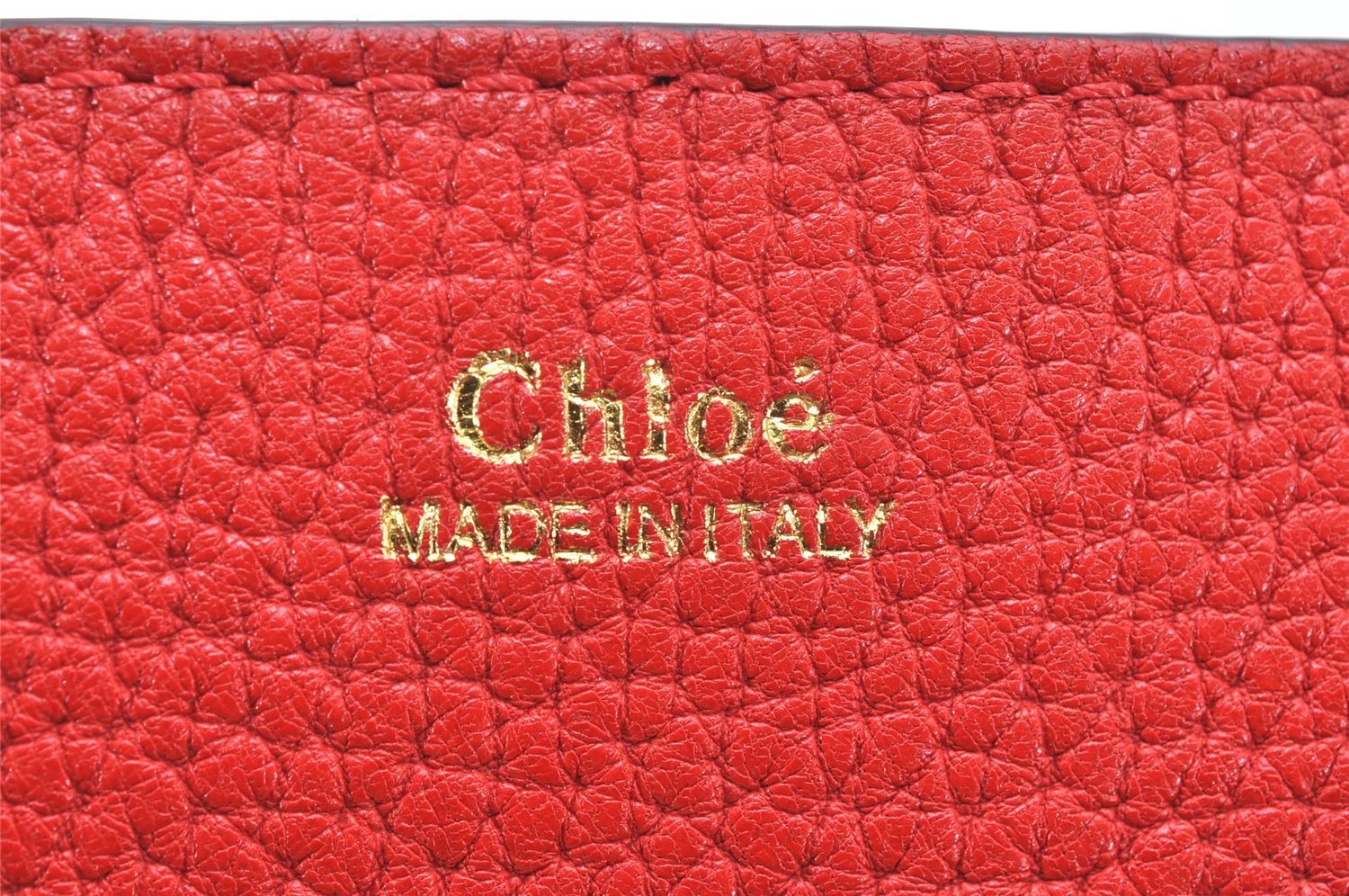 Authentic Chloe Drew Leather Chain Shoulder Cross Body Bag Purse Red 5039K