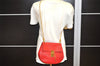 Authentic Chloe Drew Leather Chain Shoulder Cross Body Bag Purse Red 5039K