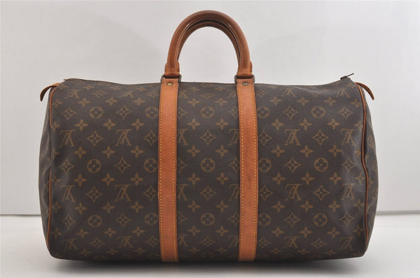 Authentic Louis Vuitton Monogram Keepall 45 Travel Boston Bag M41428 LV 5040J