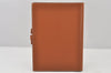 Authentic HERMES Agenda Globe Trotter Notebook Cover Leather Brown 5042K