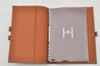 Authentic HERMES Agenda Globe Trotter Notebook Cover Leather Brown 5042K