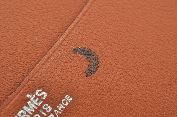 Authentic HERMES Agenda Globe Trotter Notebook Cover Leather Brown 5042K