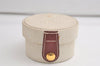 Authentic HERMES Vintage Accessory Box Case Canvas Leather White 5043K