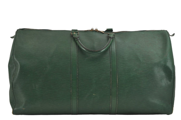 Authentic Louis Vuitton Epi Keepall 60 Boston Travel Bag Green M42944 LV 5044J