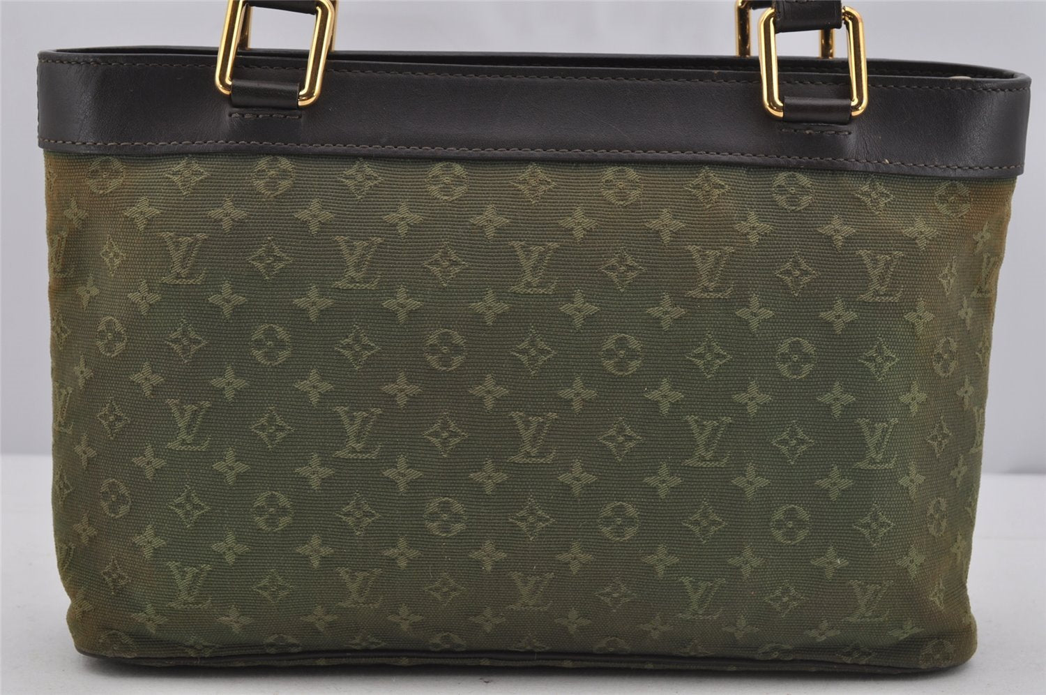 Auth Louis Vuitton Monogram Mini Lucille PM Hand Bag Green Khaki M92682 LV 5045J