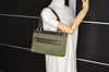 Auth Louis Vuitton Monogram Mini Lucille PM Hand Bag Green Khaki M92682 LV 5045J