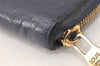 Auth Louis Vuitton Monogram Empreinte Portefeuille Secret Wallet Navy LV 5045K