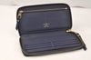 Auth Louis Vuitton Monogram Empreinte Portefeuille Secret Wallet Navy LV 5045K