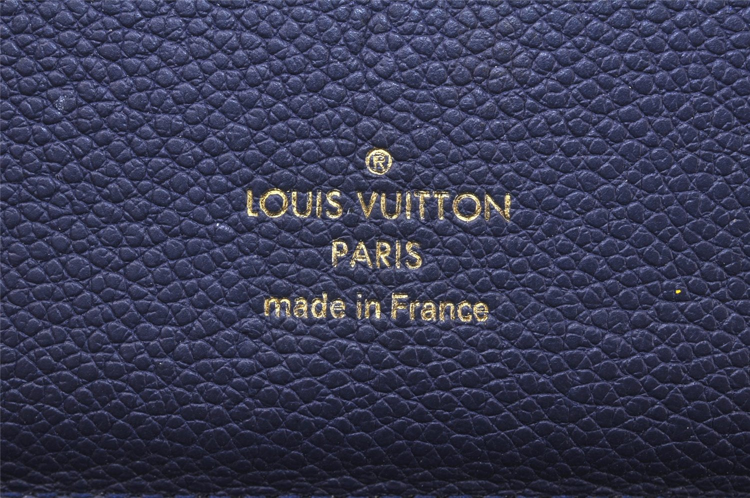 Auth Louis Vuitton Monogram Empreinte Portefeuille Secret Wallet Navy LV 5045K