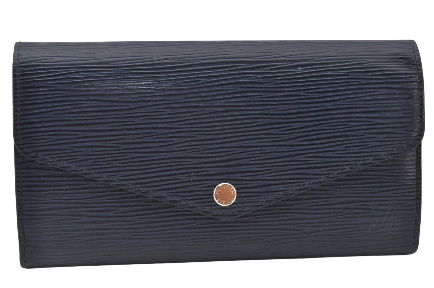 Authentic Louis Vuitton Epi Portefeuille Sarah Long Wallet Navy M605825 LV 5046K