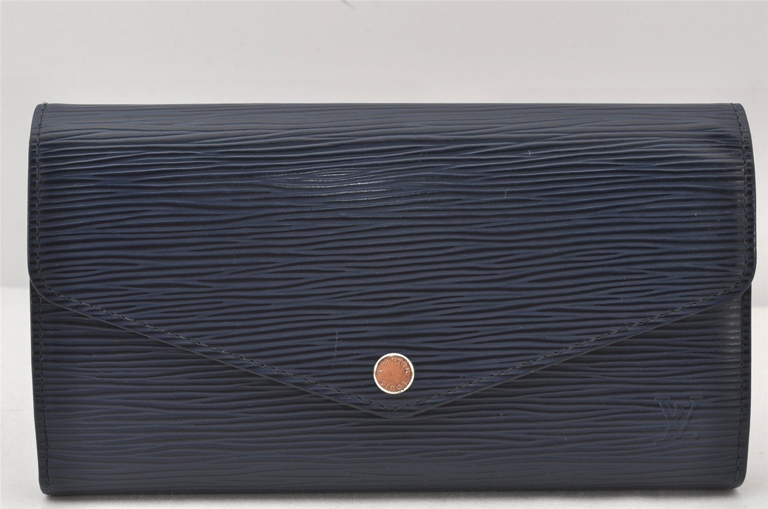 Authentic Louis Vuitton Epi Portefeuille Sarah Long Wallet Navy M605825 LV 5046K