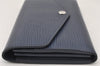 Authentic Louis Vuitton Epi Portefeuille Sarah Long Wallet Navy M605825 LV 5046K