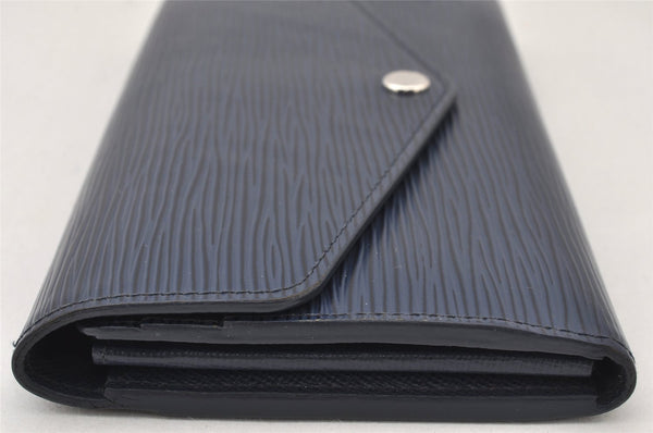 Authentic Louis Vuitton Epi Portefeuille Sarah Long Wallet Navy M605825 LV 5046K