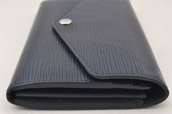 Authentic Louis Vuitton Epi Portefeuille Sarah Long Wallet Navy M605825 LV 5046K