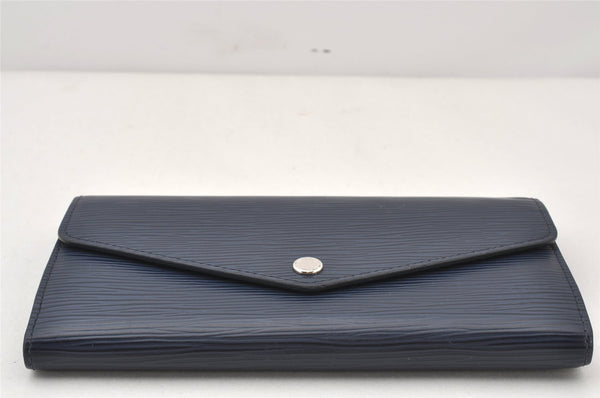 Authentic Louis Vuitton Epi Portefeuille Sarah Long Wallet Navy M605825 LV 5046K