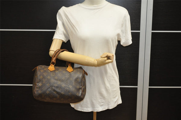 Authentic Louis Vuitton Monogram Speedy 25 Boston Hand Bag M41528 LV Junk 5047I