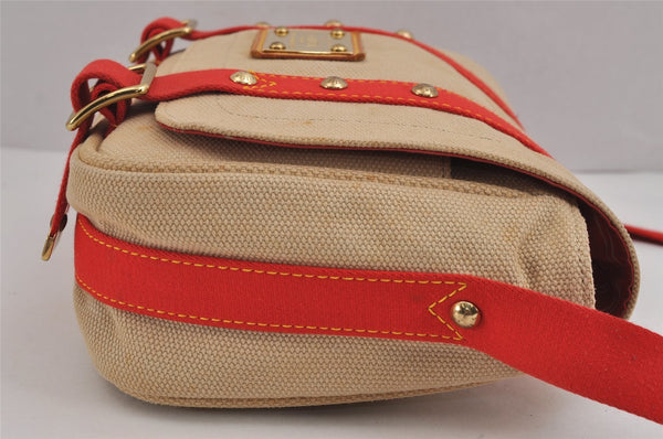 Auth Louis Vuitton Antigua Buzas PM Shoulder Cross Bag Beige Red M40041 LV 5047J