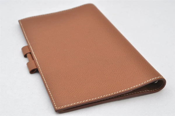 Authentic HERMES Vision II Simple Agenda Cover Day Planner Leather Brown 5047K