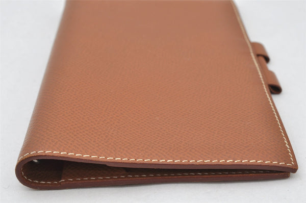 Authentic HERMES Vision II Simple Agenda Cover Day Planner Leather Brown 5047K