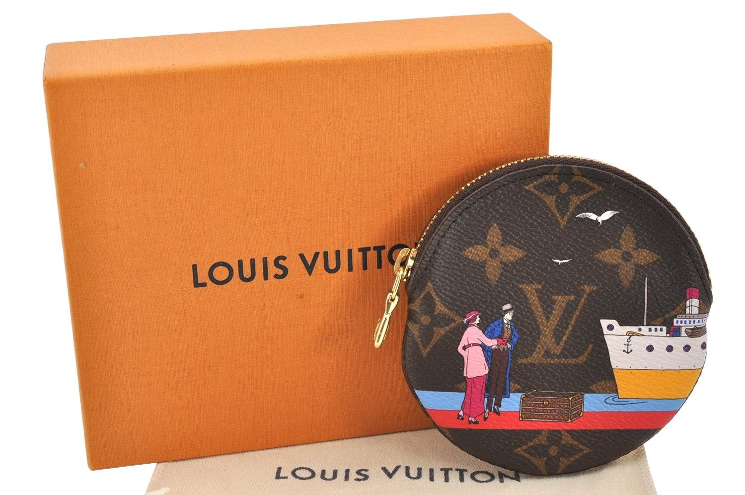 Authentic Louis Vuitton Monogram Porte Monnaie Rond Coin Purse M62142 Box 5048K