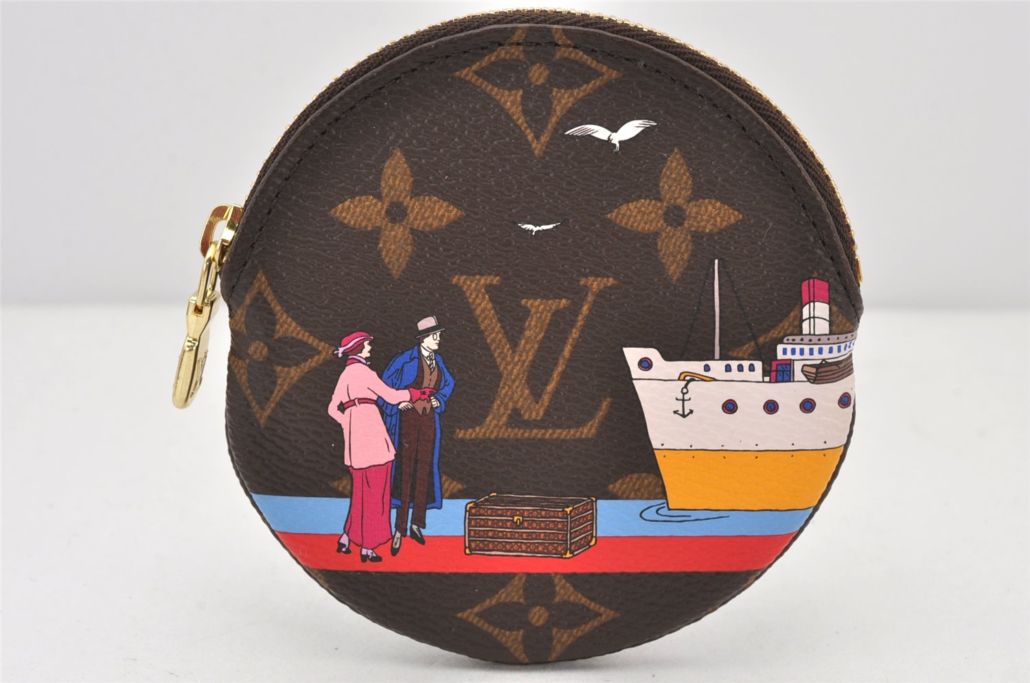 Authentic Louis Vuitton Monogram Porte Monnaie Rond Coin Purse M62142 Box 5048K