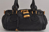 Authentic Chloe Vintage Paddington Leather Shoulder Hand Bag Black 5049J